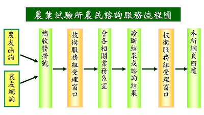 農試所農民諮詢服務流程圖